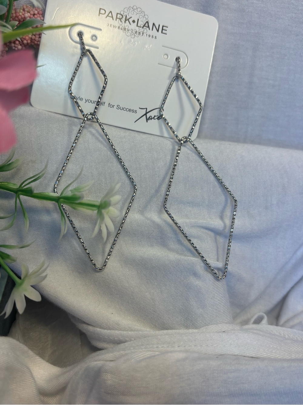 Park Lane Jagger Silver Twisted Geometric Double-Drop Earrings